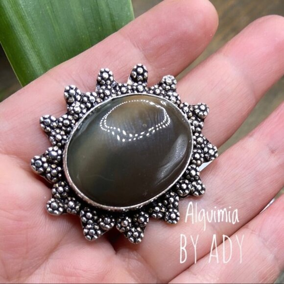 Maximalist brown agate and Silver Ring - Picture 2 of 3